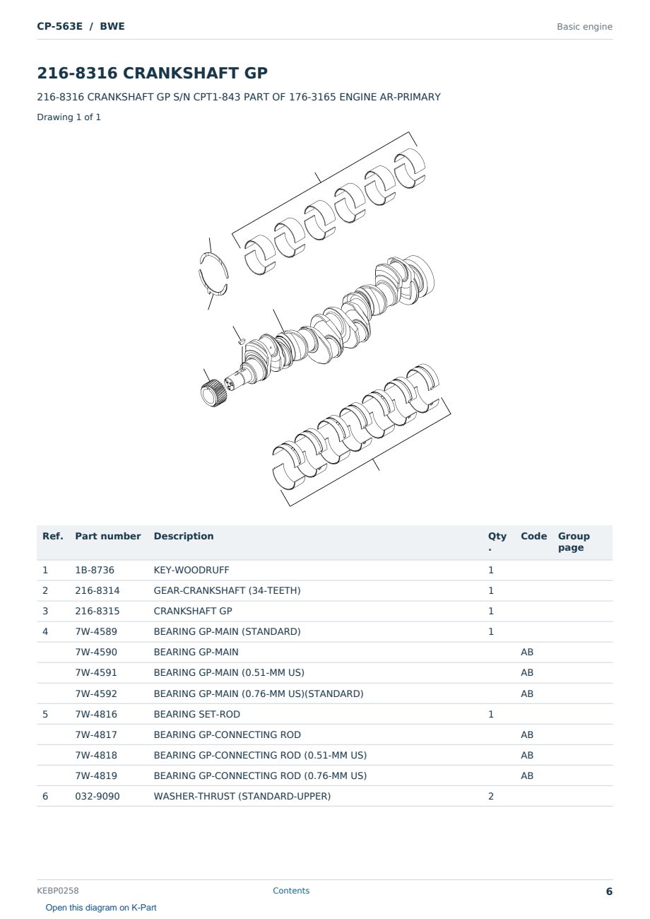 Caterpillar CP-563E S/N BWE Partsbook KEBP0258 (English) - sample page 6 of 10 Caterpillar CP-563E S/N BWE Partsbook KEBP0258 (English) - sample page 6 of 10