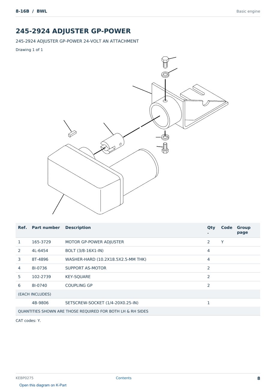 Caterpillar 8-16B S/N BWL Partsbook KEBP0275 (English) - sample page 8 of 10 Caterpillar 8-16B S/N BWL Partsbook KEBP0275 (English) - sample page 8 of 10