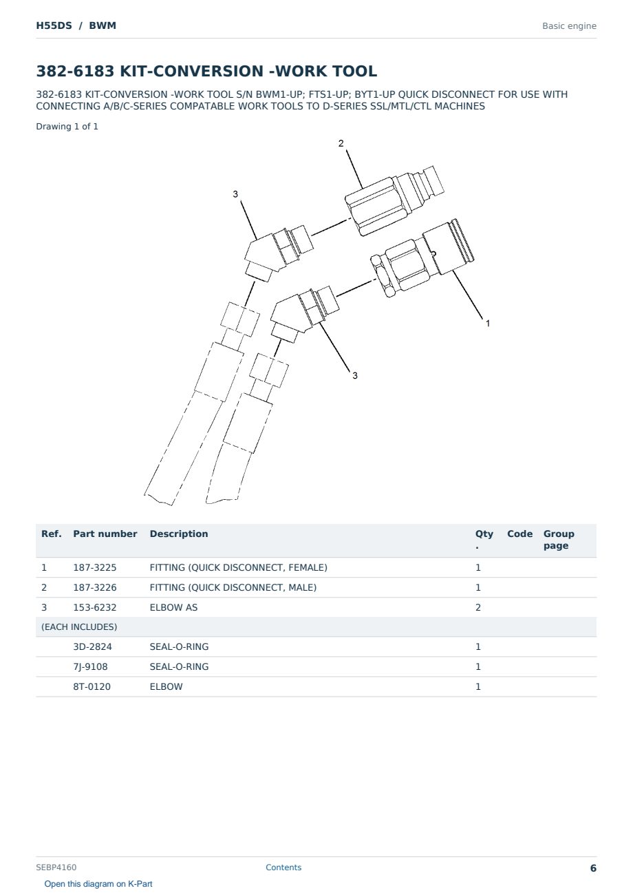 Caterpillar H55DS S/N BWM Partsbook SEBP4160 (English) - sample page 6 of 10 Caterpillar H55DS S/N BWM Partsbook SEBP4160 (English) - sample page 6 of 10