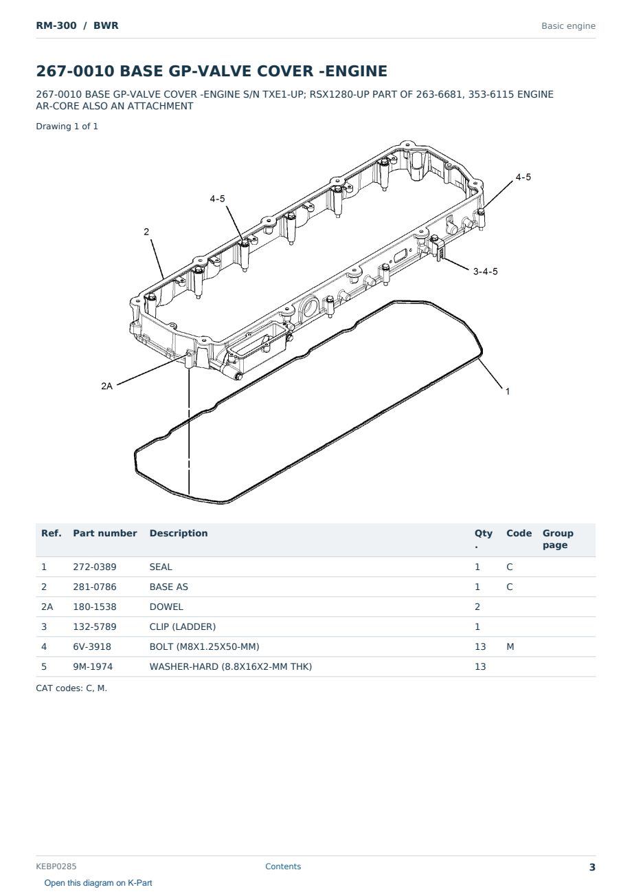 Caterpillar RM-300 S/N BWR Partsbook KEBP0285 (English) - sample page 3 of 10 Caterpillar RM-300 S/N BWR Partsbook KEBP0285 (English) - sample page 3 of 10