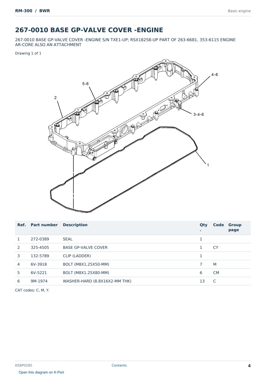 Caterpillar RM-300 S/N BWR Partsbook KEBP0285 (English) - sample page 4 of 10 Caterpillar RM-300 S/N BWR Partsbook KEBP0285 (English) - sample page 4 of 10