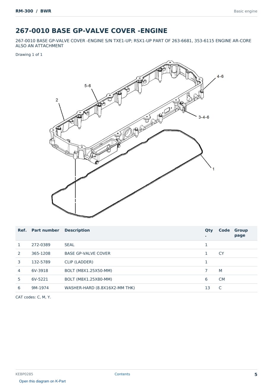 Caterpillar RM-300 S/N BWR Partsbook KEBP0285 (English) - sample page 5 of 10 Caterpillar RM-300 S/N BWR Partsbook KEBP0285 (English) - sample page 5 of 10