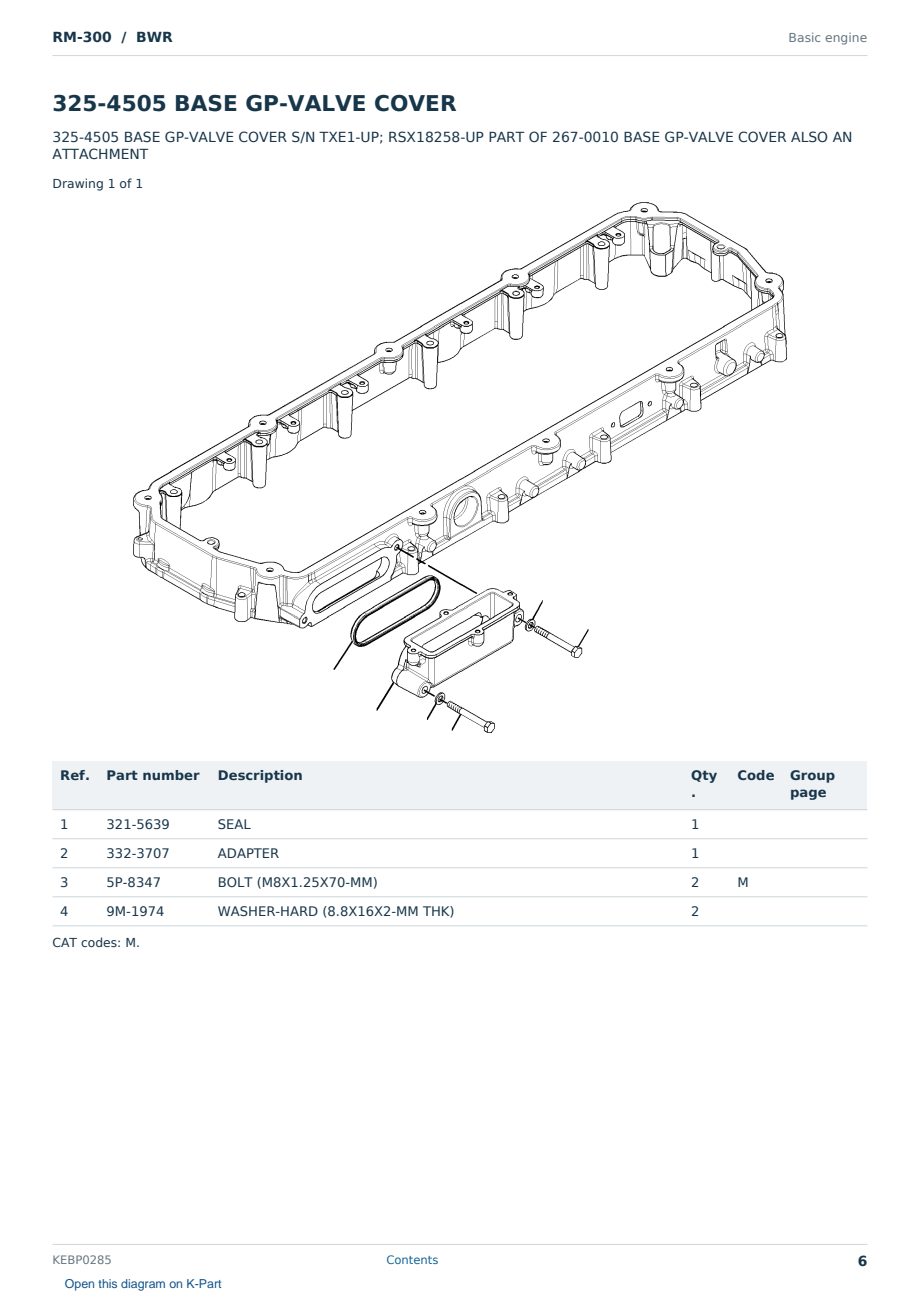 Caterpillar RM-300 S/N BWR Partsbook KEBP0285 (English) - sample page 6 of 10 Caterpillar RM-300 S/N BWR Partsbook KEBP0285 (English) - sample page 6 of 10