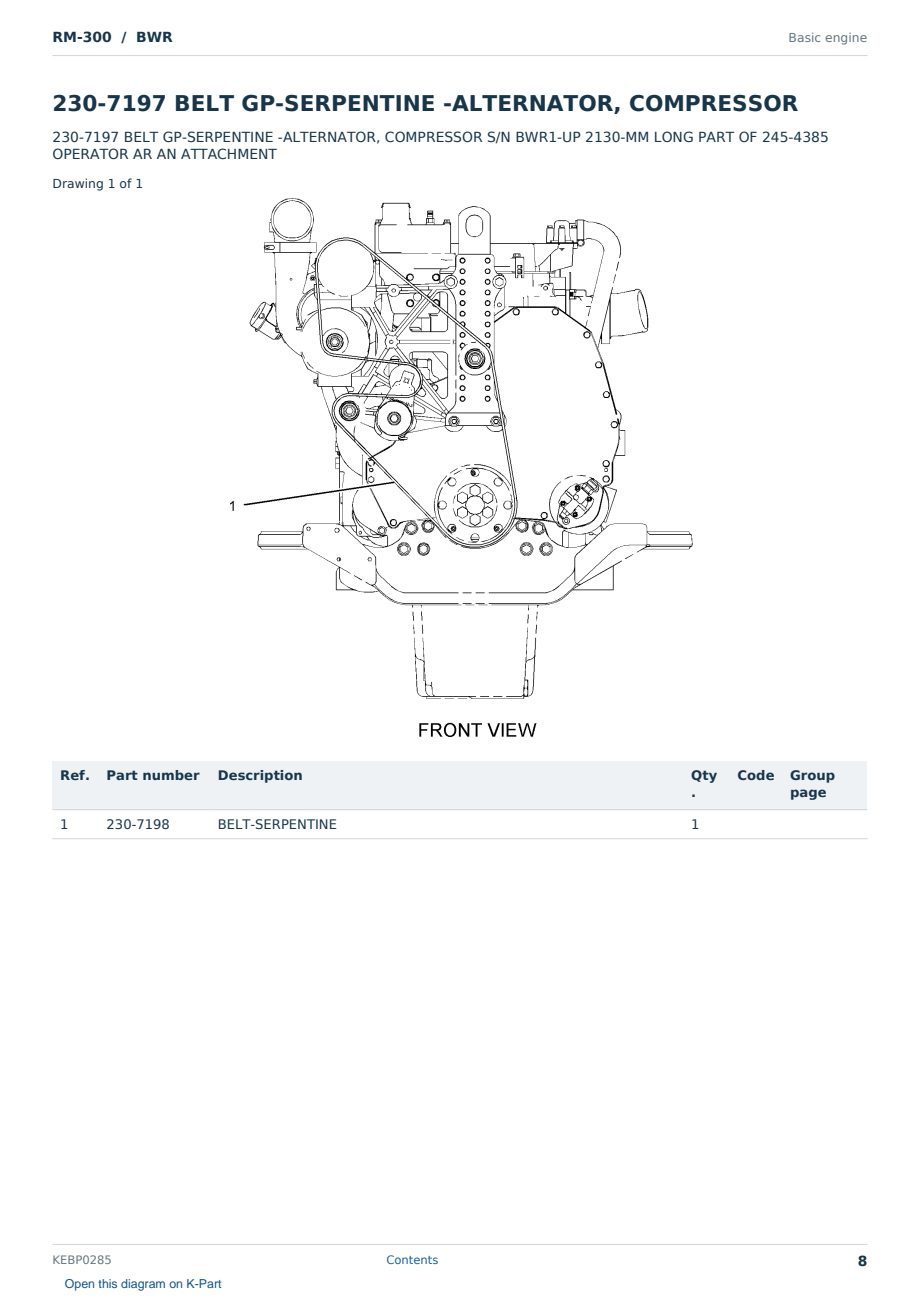 Caterpillar RM-300 S/N BWR Partsbook KEBP0285 (English) - sample page 8 of 10 Caterpillar RM-300 S/N BWR Partsbook KEBP0285 (English) - sample page 8 of 10
