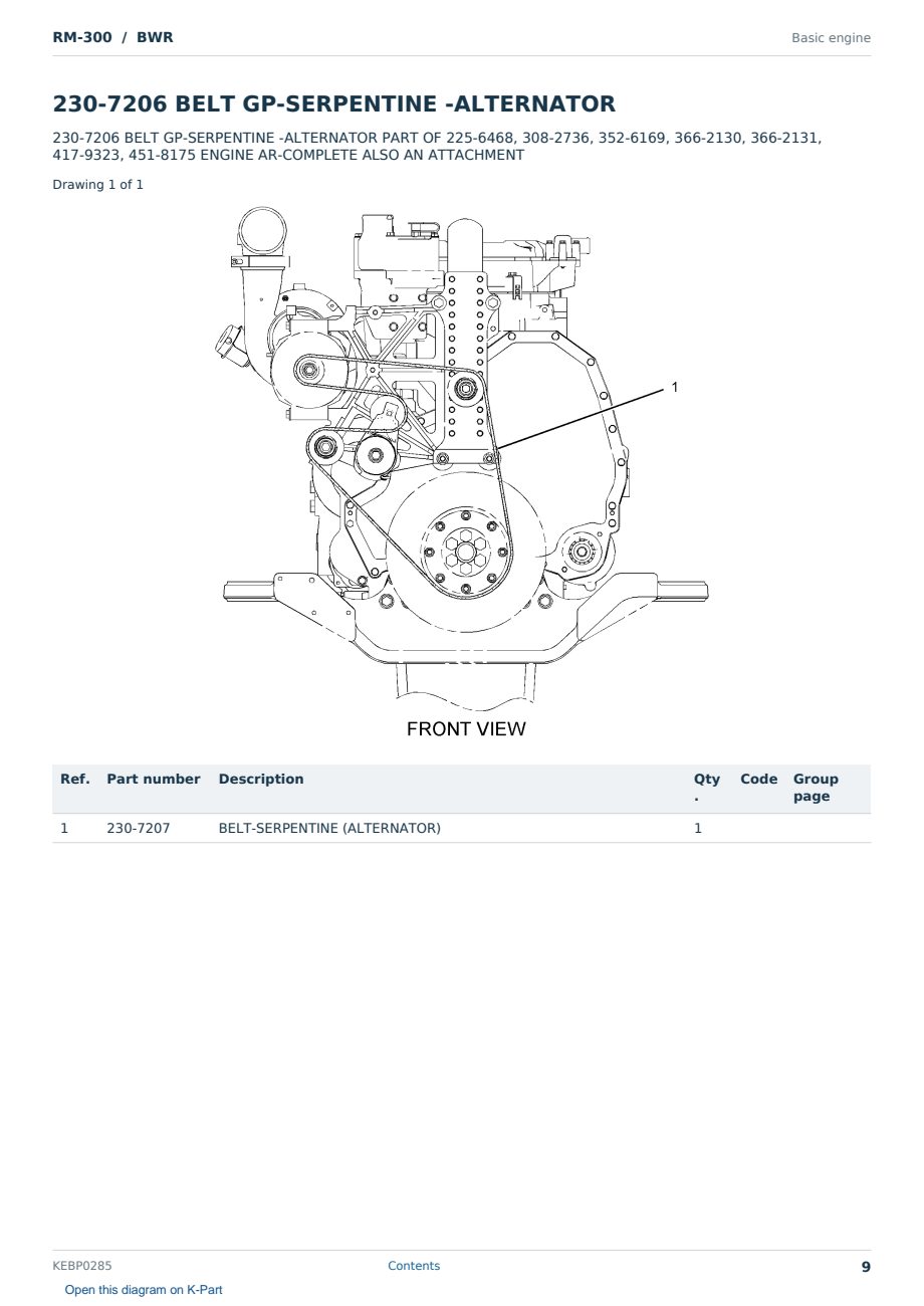 Caterpillar RM-300 S/N BWR Partsbook KEBP0285 (English) - sample page 9 of 10 Caterpillar RM-300 S/N BWR Partsbook KEBP0285 (English) - sample page 9 of 10