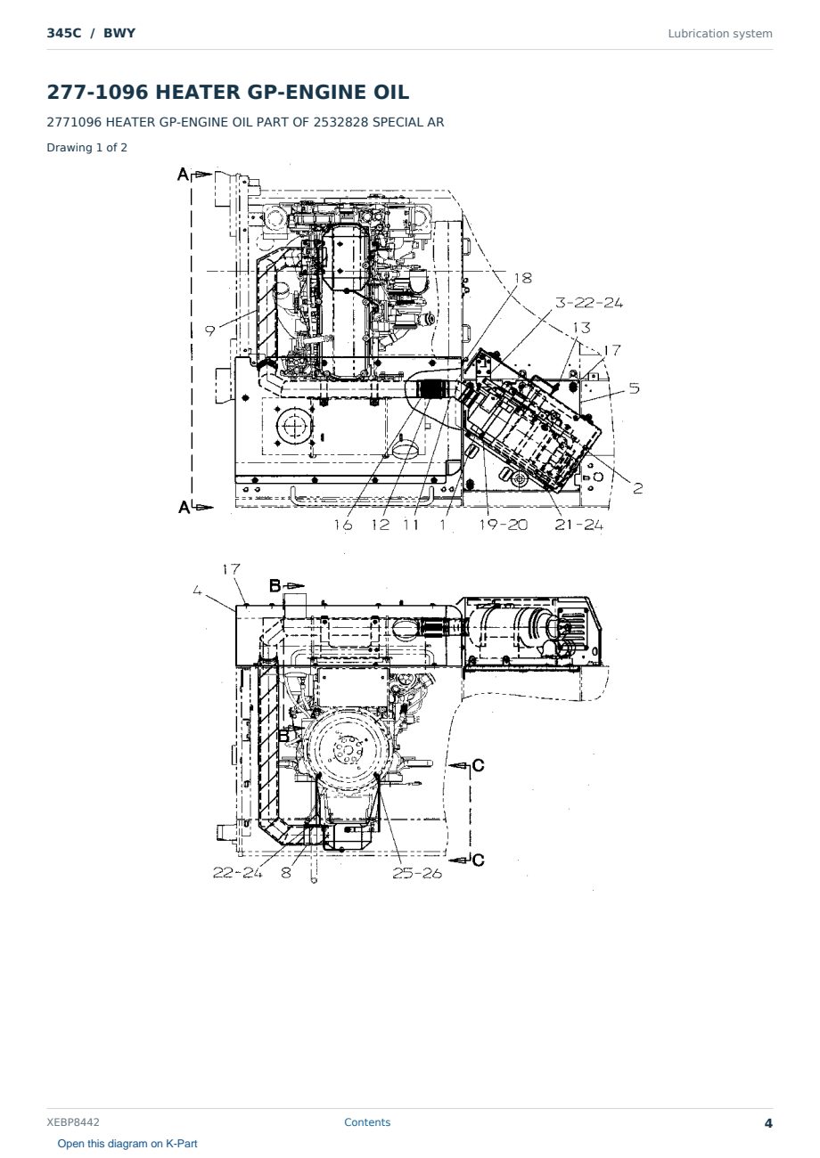 Caterpillar 345C S/N BWY Partsbook XEBP8442 (English) - sample page 4 of 10 Caterpillar 345C S/N BWY Partsbook XEBP8442 (English) - sample page 4 of 10