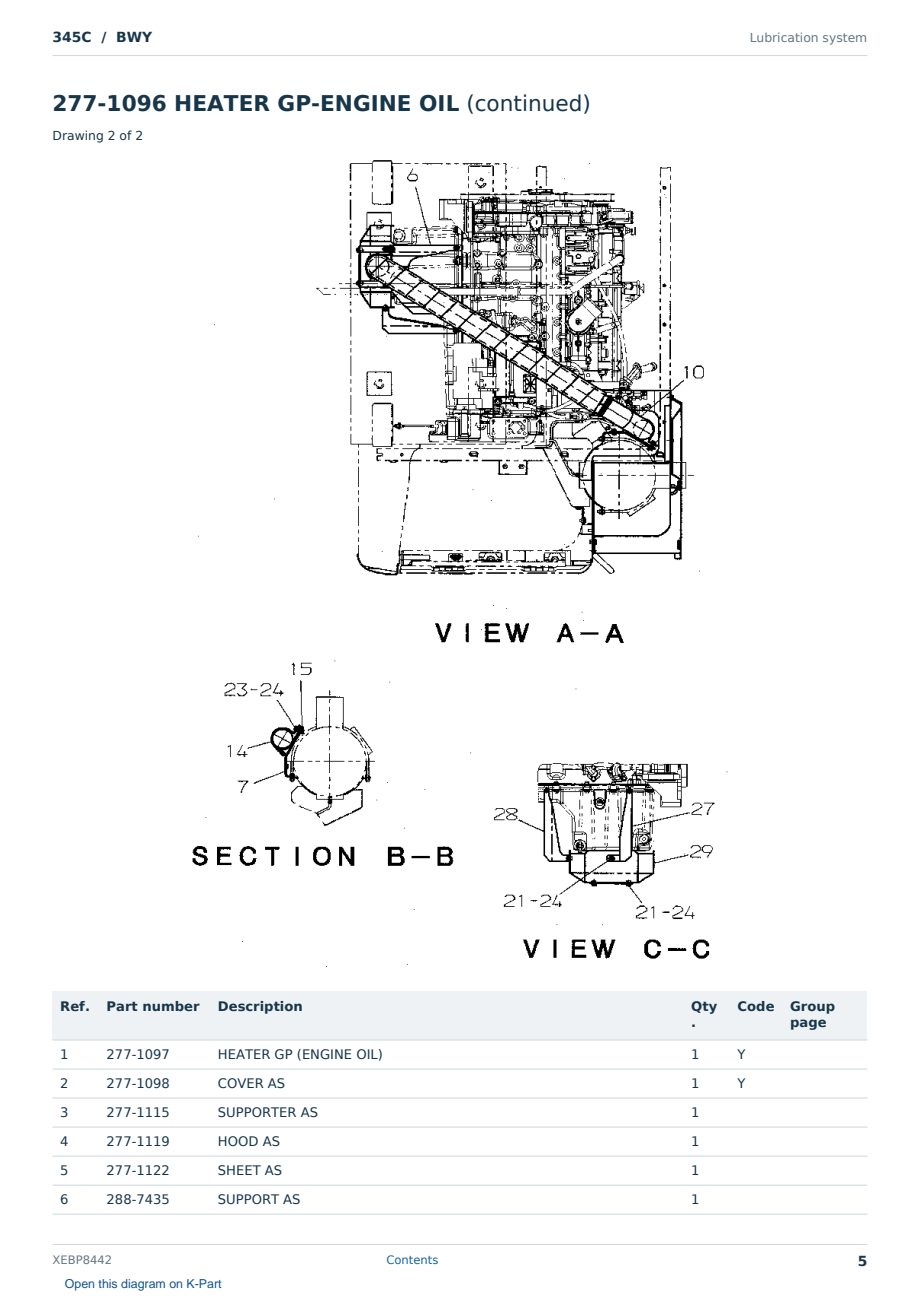 Caterpillar 345C S/N BWY Partsbook XEBP8442 (English) - sample page 5 of 10 Caterpillar 345C S/N BWY Partsbook XEBP8442 (English) - sample page 5 of 10