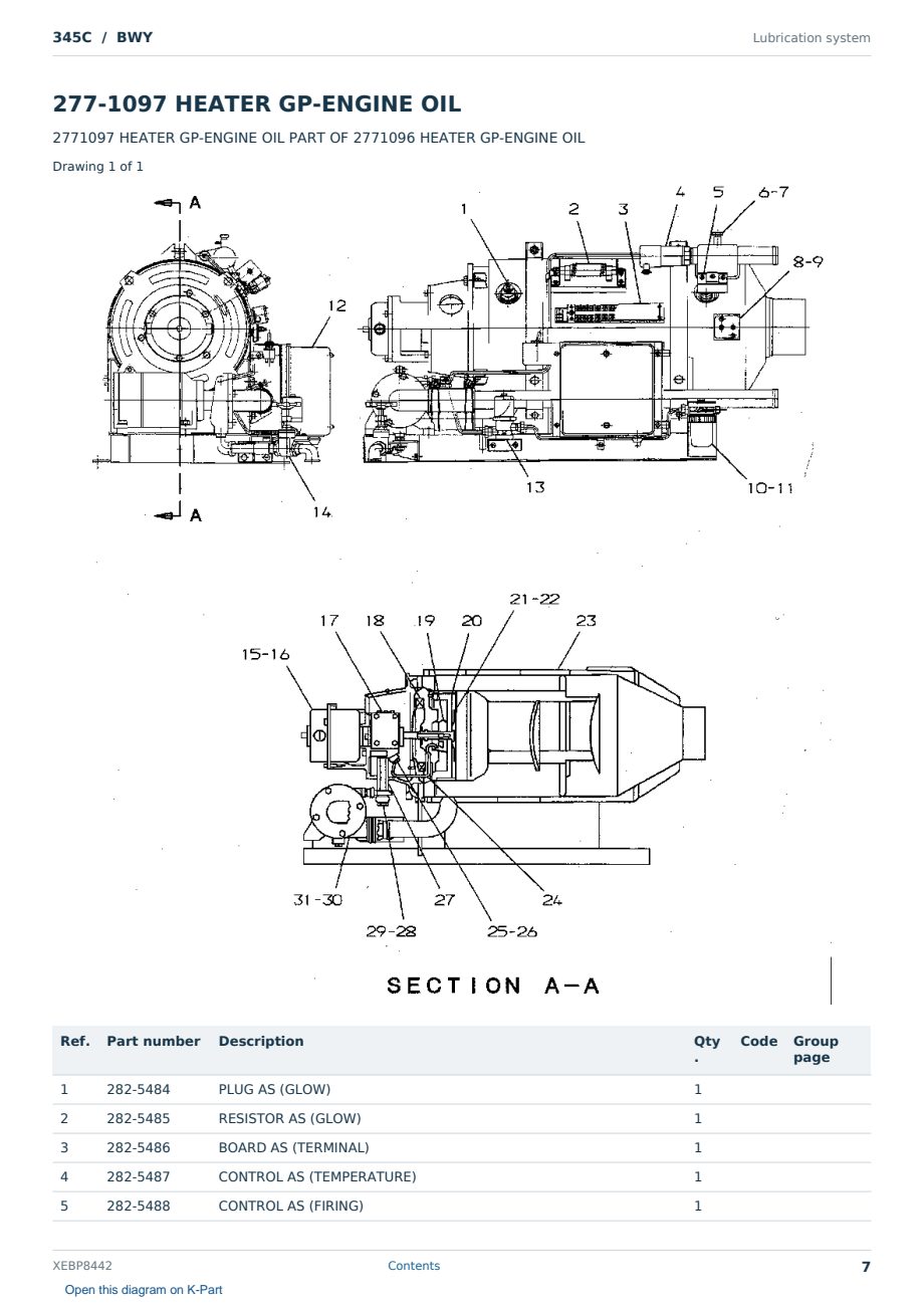 Caterpillar 345C S/N BWY Partsbook XEBP8442 (English) - sample page 7 of 10 Caterpillar 345C S/N BWY Partsbook XEBP8442 (English) - sample page 7 of 10