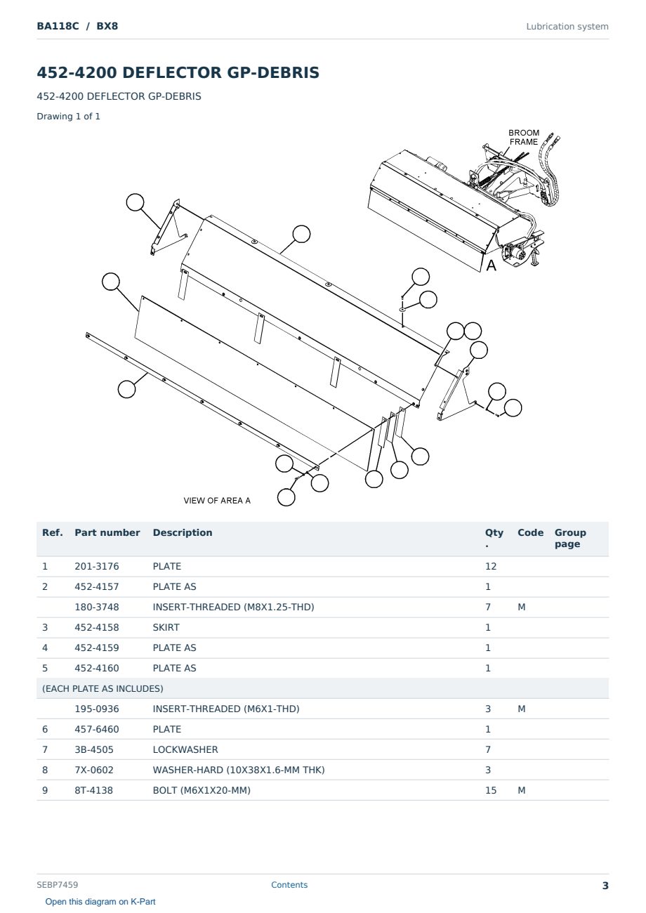 Caterpillar BA118C S/N BX8 Partsbook SEBP7459 (English) - sample page 3 of 10 Caterpillar BA118C S/N BX8 Partsbook SEBP7459 (English) - sample page 3 of 10