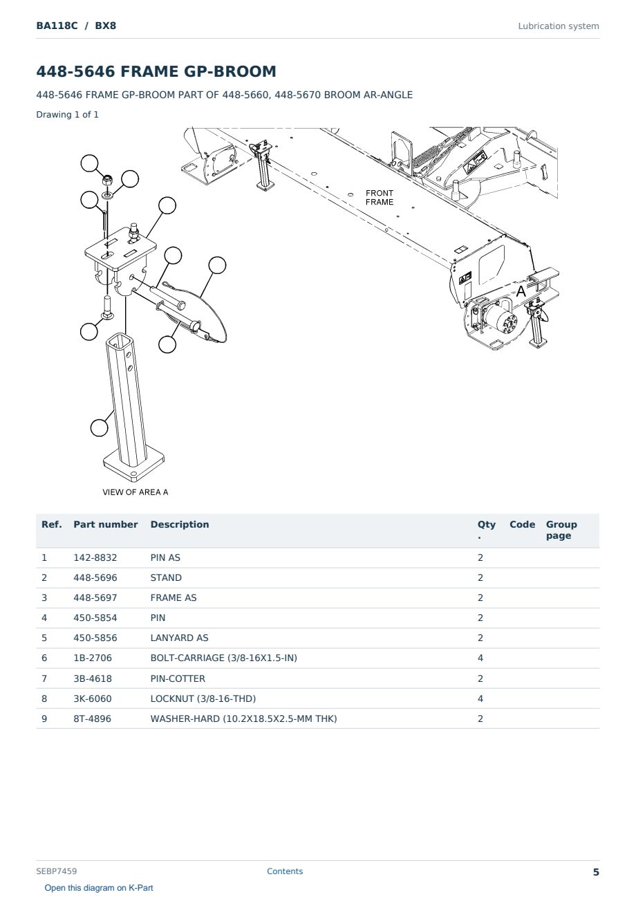 Caterpillar BA118C S/N BX8 Partsbook SEBP7459 (English) - sample page 5 of 10 Caterpillar BA118C S/N BX8 Partsbook SEBP7459 (English) - sample page 5 of 10