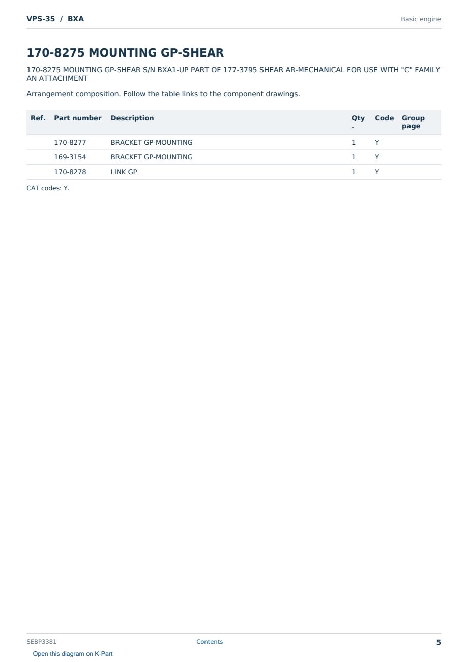 Caterpillar VPS-35 S/N BXA Partsbook SEBP3381 (English) - sample page 5 of 10 Caterpillar VPS-35 S/N BXA Partsbook SEBP3381 (English) - sample page 5 of 10