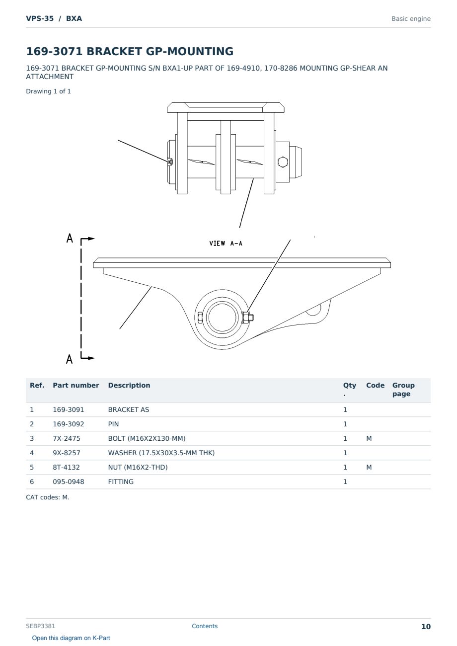 Caterpillar VPS-35 S/N BXA Partsbook SEBP3381 (English) - sample page 10 of 10 Caterpillar VPS-35 S/N BXA Partsbook SEBP3381 (English) - sample page 10 of 10
