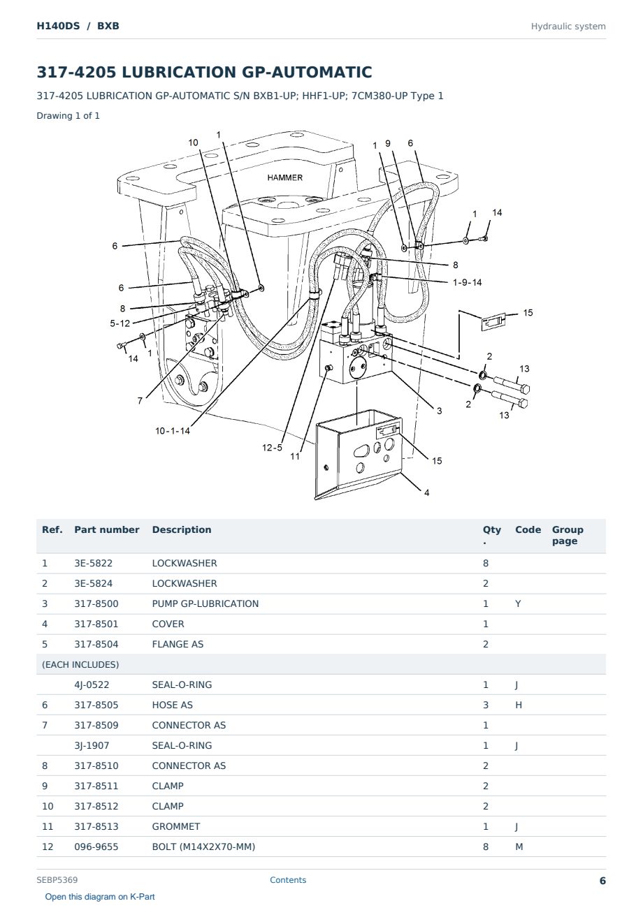 Caterpillar H140DS S/N BXB Partsbook SEBP5369 (English) - sample page 6 of 10 Caterpillar H140DS S/N BXB Partsbook SEBP5369 (English) - sample page 6 of 10