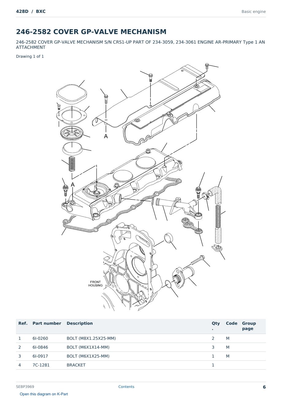 Caterpillar 428D S/N BXC Partsbook SEBP3969 (English) - sample page 6 of 10 Caterpillar 428D S/N BXC Partsbook SEBP3969 (English) - sample page 6 of 10
