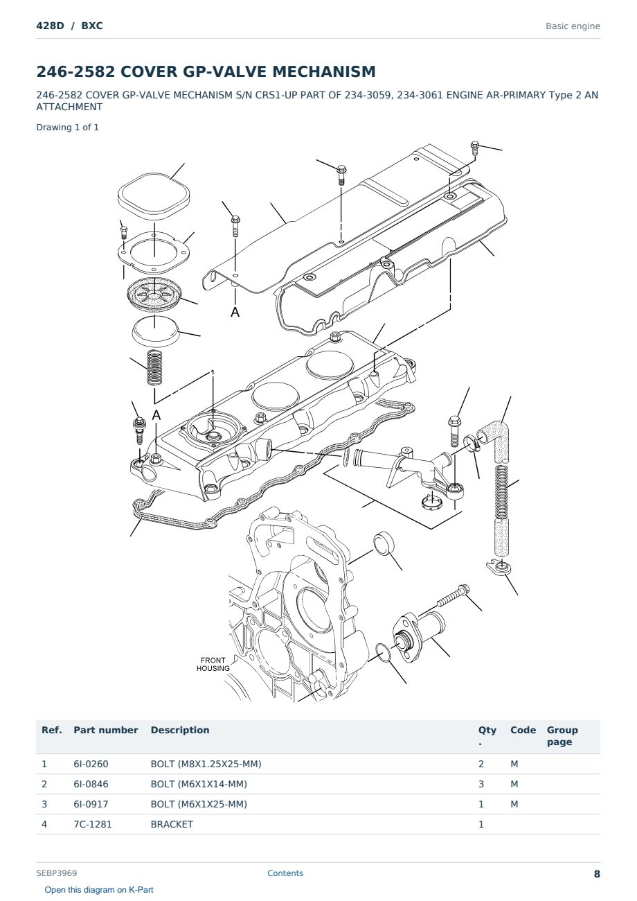 Caterpillar 428D S/N BXC Partsbook SEBP3969 (English) - sample page 8 of 10 Caterpillar 428D S/N BXC Partsbook SEBP3969 (English) - sample page 8 of 10