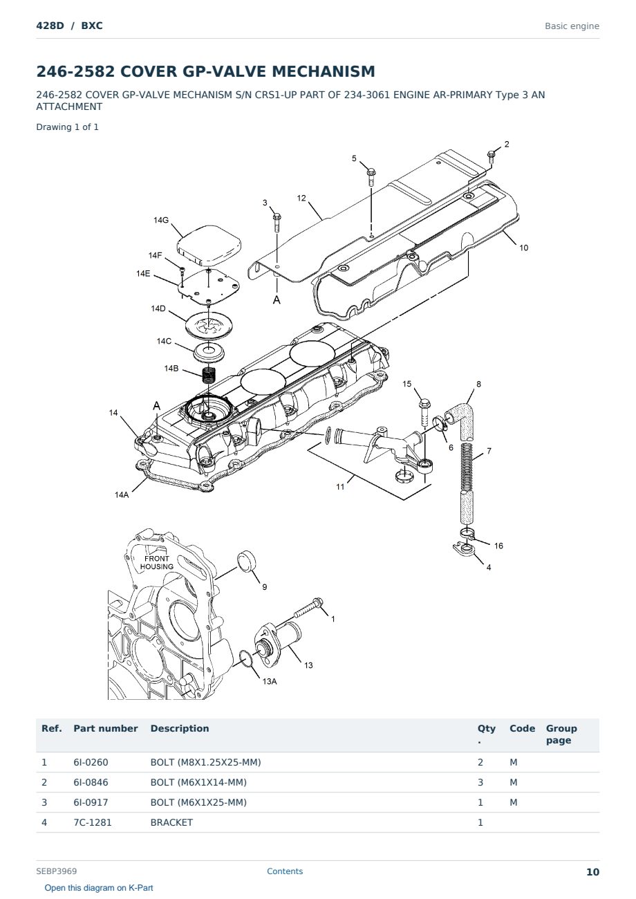 Caterpillar 428D S/N BXC Partsbook SEBP3969 (English) - sample page 10 of 10 Caterpillar 428D S/N BXC Partsbook SEBP3969 (English) - sample page 10 of 10
