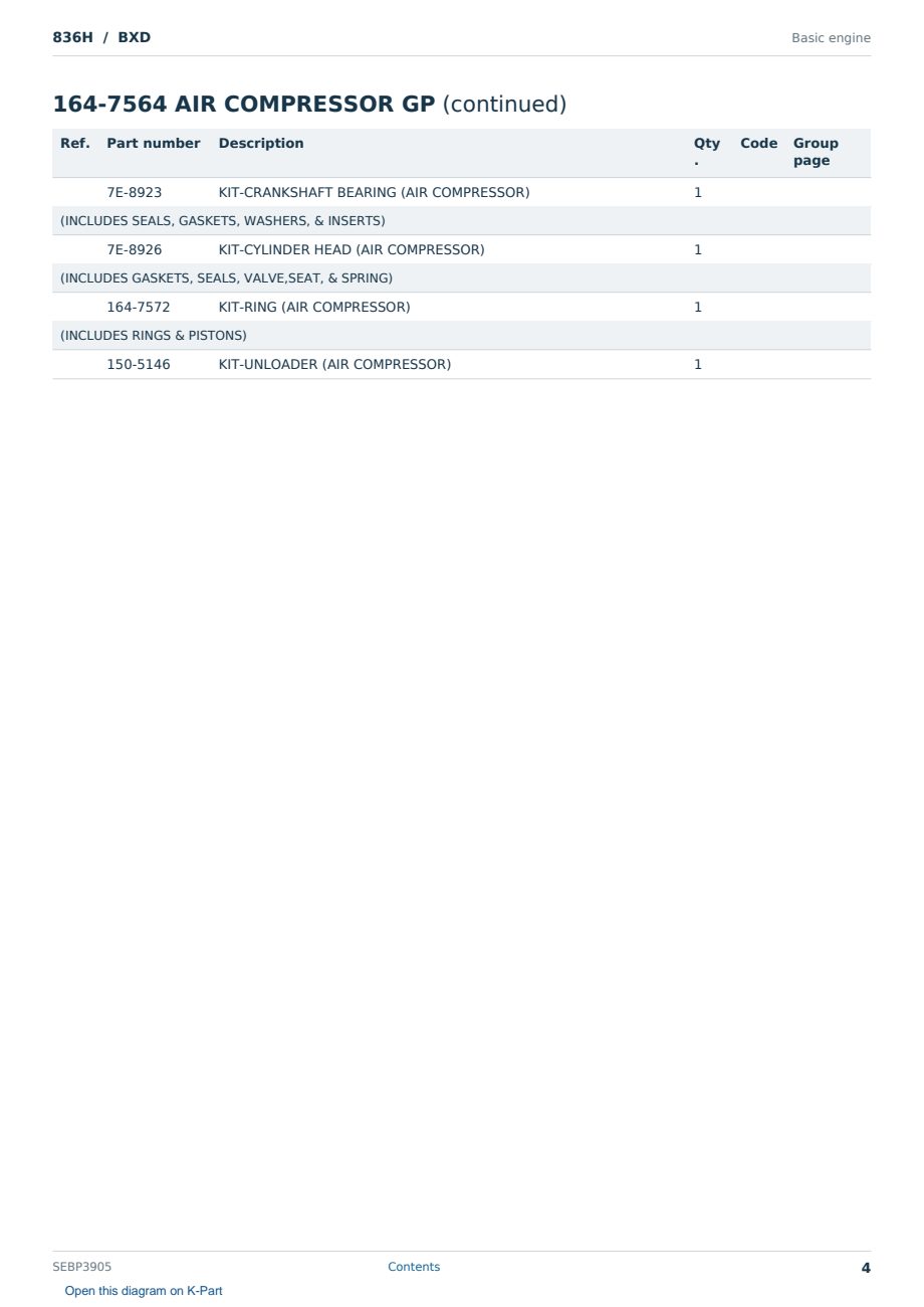 Caterpillar 836H S/N BXD Partsbook SEBP3905 (English) - sample page 4 of 10 Caterpillar 836H S/N BXD Partsbook SEBP3905 (English) - sample page 4 of 10