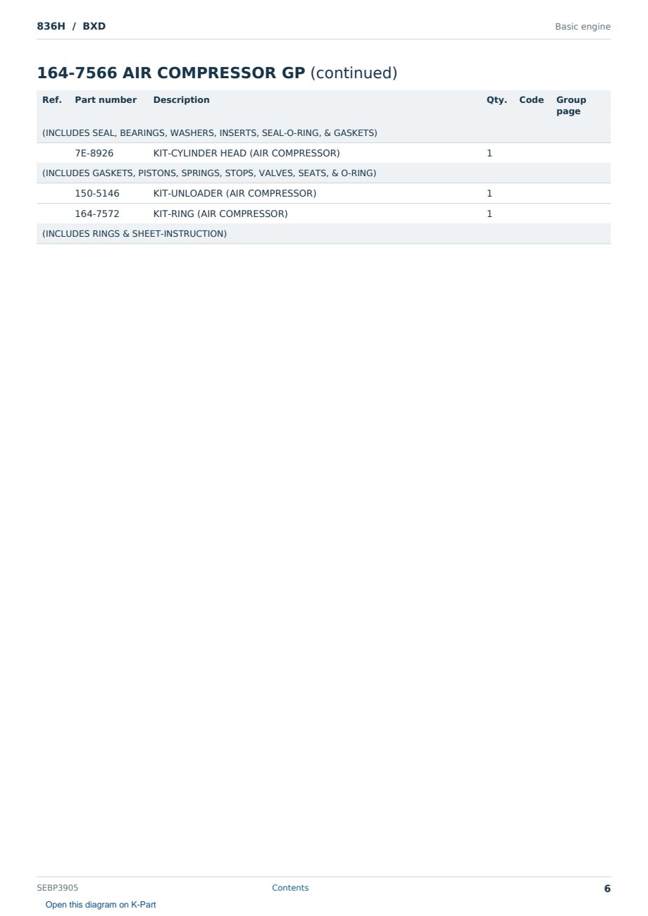 Caterpillar 836H S/N BXD Partsbook SEBP3905 (English) - sample page 6 of 10 Caterpillar 836H S/N BXD Partsbook SEBP3905 (English) - sample page 6 of 10