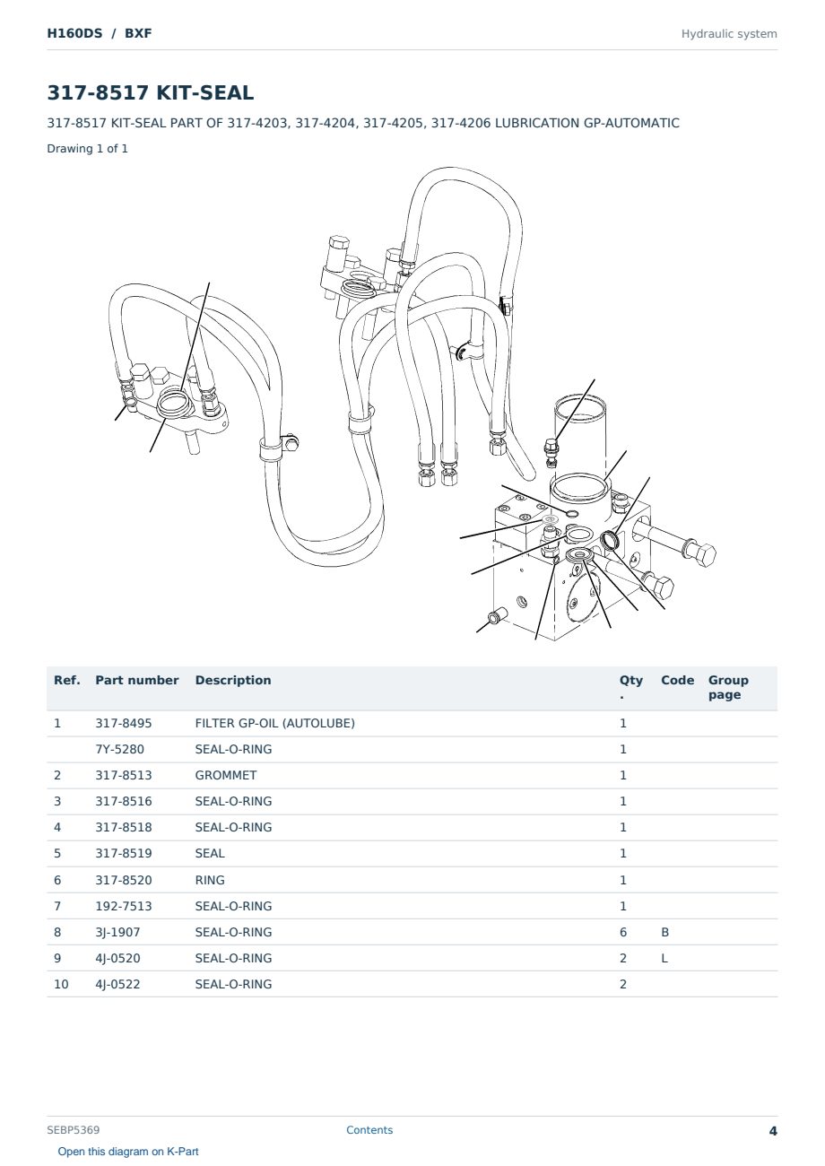 Caterpillar H160DS S/N BXF Partsbook SEBP5369 (English) - sample page 4 of 10 Caterpillar H160DS S/N BXF Partsbook SEBP5369 (English) - sample page 4 of 10