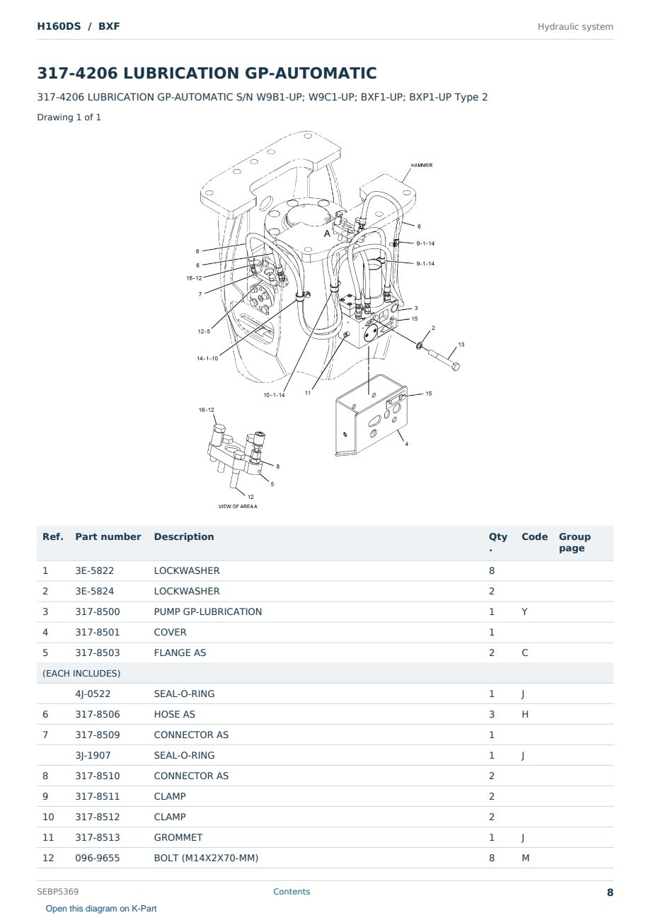 Caterpillar H160DS S/N BXF Partsbook SEBP5369 (English) - sample page 8 of 10 Caterpillar H160DS S/N BXF Partsbook SEBP5369 (English) - sample page 8 of 10