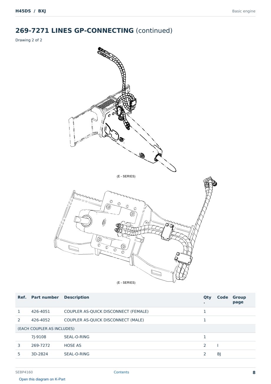 Caterpillar H45DS S/N BXJ Partsbook SEBP4160 (English) - sample page 8 of 10 Caterpillar H45DS S/N BXJ Partsbook SEBP4160 (English) - sample page 8 of 10