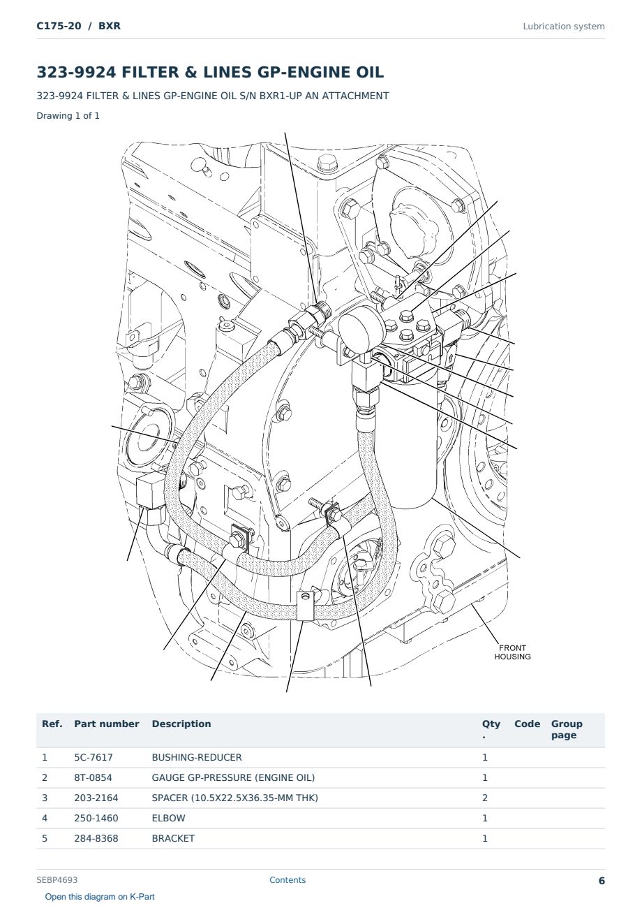 Caterpillar C175-20 S/N BXR Partsbook SEBP4693 (English) - sample page 6 of 10 Caterpillar C175-20 S/N BXR Partsbook SEBP4693 (English) - sample page 6 of 10