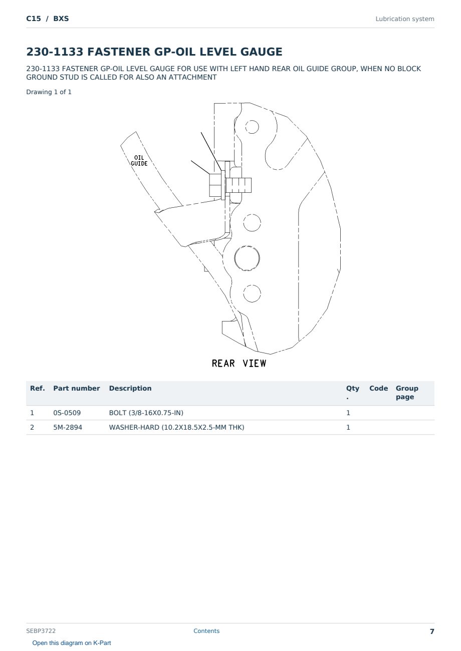 Caterpillar C15 S/N BXS Partsbook SEBP3722 (English) - sample page 7 of 10 Caterpillar C15 S/N BXS Partsbook SEBP3722 (English) - sample page 7 of 10