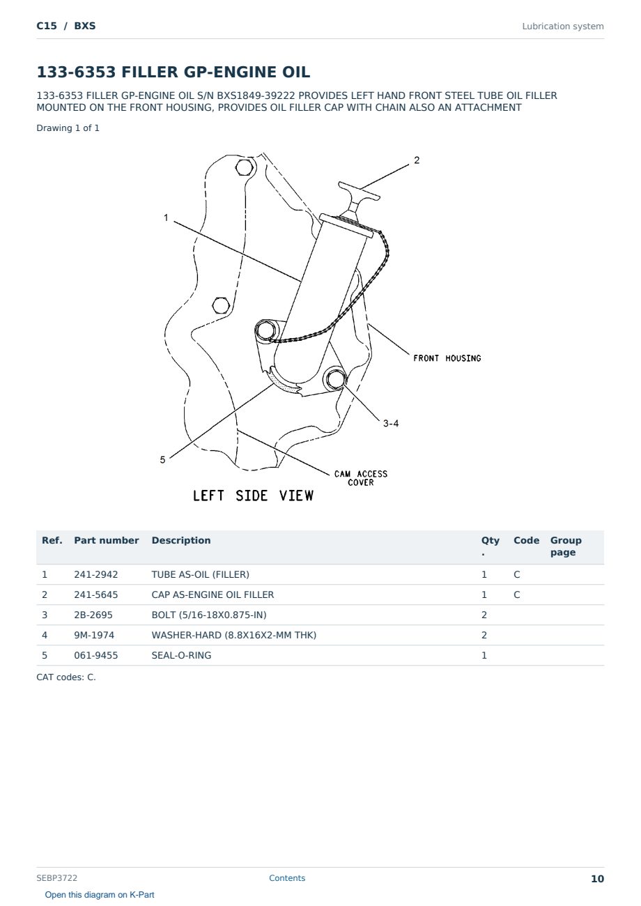 Caterpillar C15 S/N BXS Partsbook SEBP3722 (English) - sample page 10 of 10 Caterpillar C15 S/N BXS Partsbook SEBP3722 (English) - sample page 10 of 10