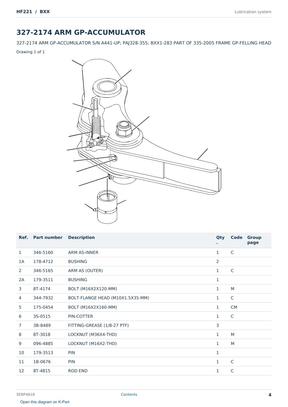 Caterpillar HF221 S/N BXX Partsbook SEBP4616 (English) - sample page 4 of 10 Caterpillar HF221 S/N BXX Partsbook SEBP4616 (English) - sample page 4 of 10