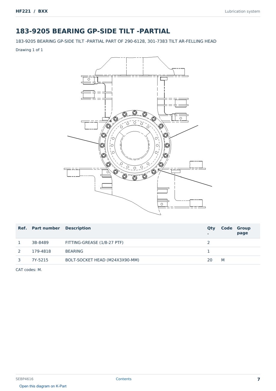 Caterpillar HF221 S/N BXX Partsbook SEBP4616 (English) - sample page 7 of 10 Caterpillar HF221 S/N BXX Partsbook SEBP4616 (English) - sample page 7 of 10
