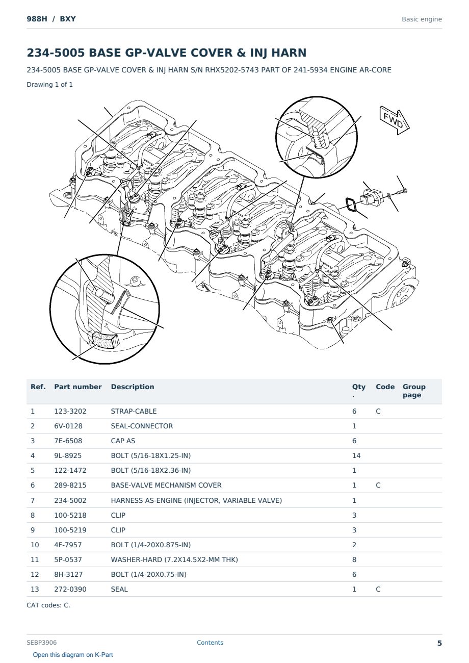 Caterpillar 988H S/N BXY Partsbook SEBP3906 (English) - sample page 5 of 10 Caterpillar 988H S/N BXY Partsbook SEBP3906 (English) - sample page 5 of 10