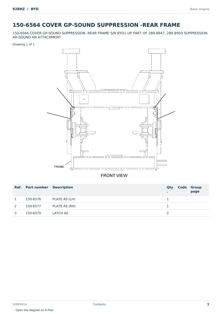 Caterpillar 928HZ S/N BYD Partsbook SEBP4614 (English) - sample page 7 of 10 Caterpillar 928HZ S/N BYD Partsbook SEBP4614 (English) - sample page 7 of 10