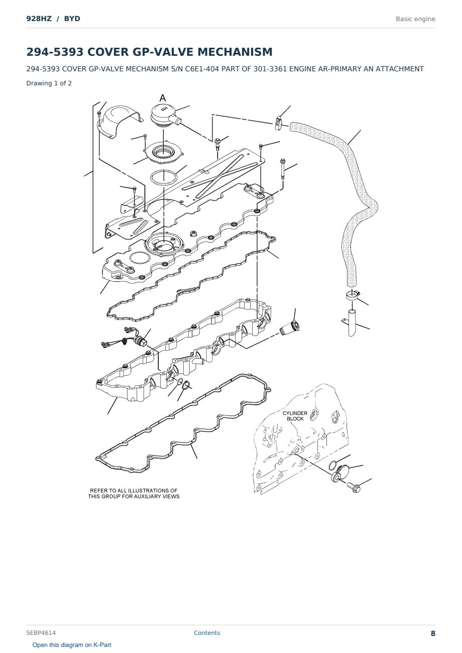 Caterpillar 928HZ S/N BYD Partsbook SEBP4614 (English) - sample page 8 of 10 Caterpillar 928HZ S/N BYD Partsbook SEBP4614 (English) - sample page 8 of 10