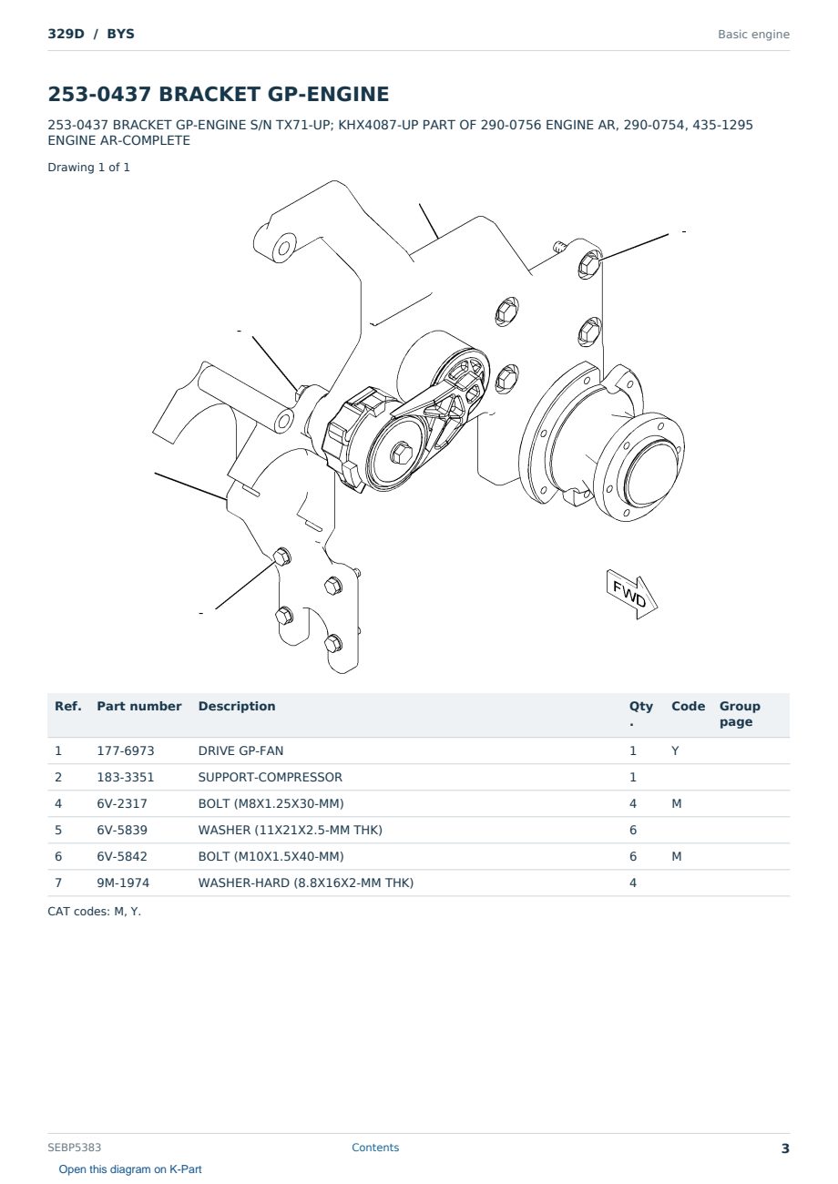 Caterpillar 329D S/N BYS Partsbook SEBP5383 (English) - sample page 3 of 10 Caterpillar 329D S/N BYS Partsbook SEBP5383 (English) - sample page 3 of 10