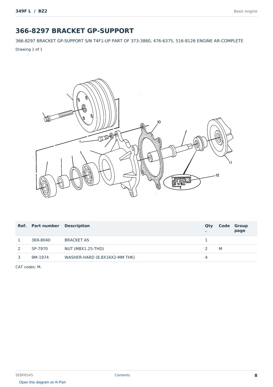 Caterpillar 349F L S/N BZ2 Partsbook SEBP6545 (English) - sample page 8 of 10 Caterpillar 349F L S/N BZ2 Partsbook SEBP6545 (English) - sample page 8 of 10