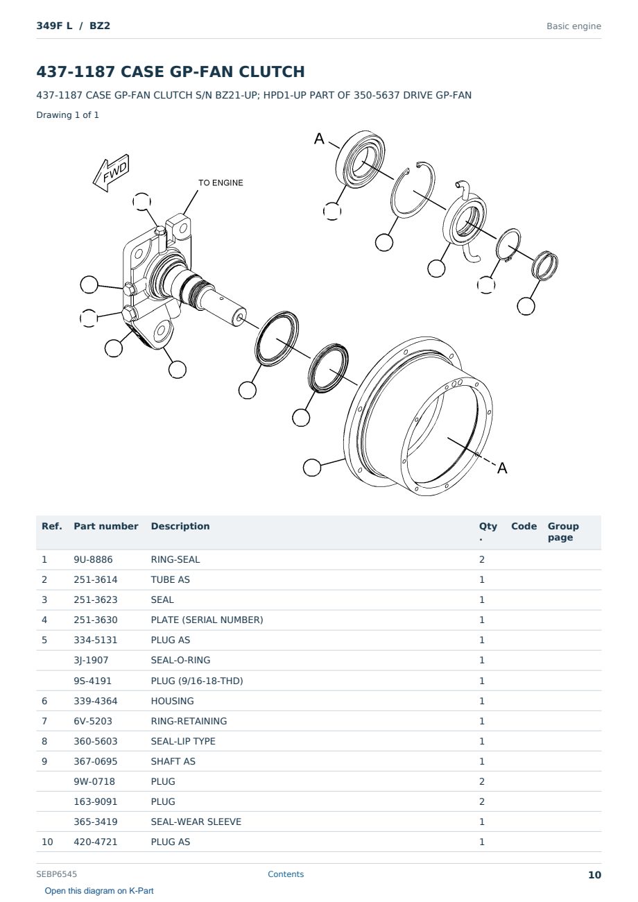 Caterpillar 349F L S/N BZ2 Partsbook SEBP6545 (English) - sample page 10 of 10 Caterpillar 349F L S/N BZ2 Partsbook SEBP6545 (English) - sample page 10 of 10