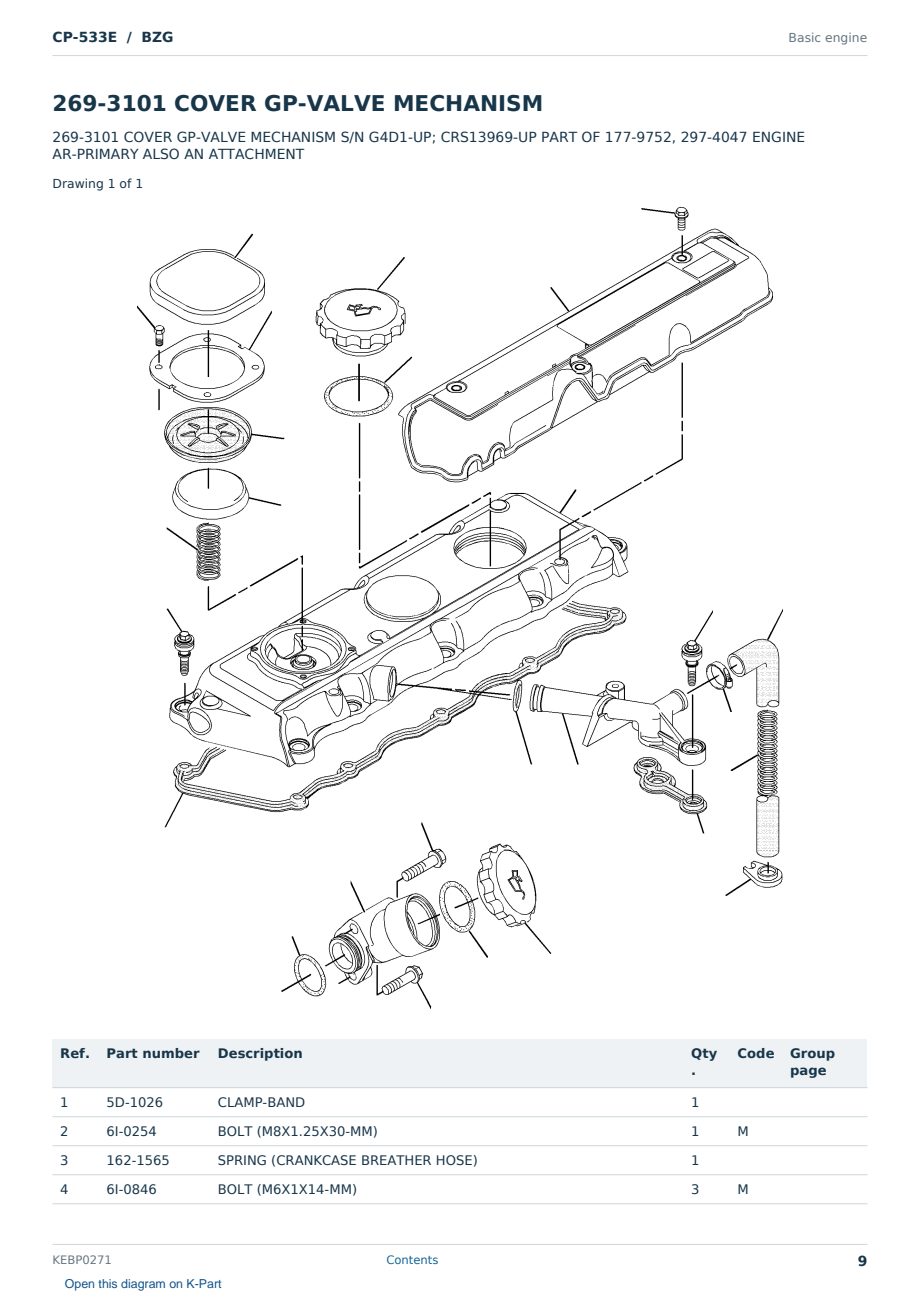 Caterpillar CP-533E S/N BZG Partsbook KEBP0271 (English) - sample page 9 of 10 Caterpillar CP-533E S/N BZG Partsbook KEBP0271 (English) - sample page 9 of 10