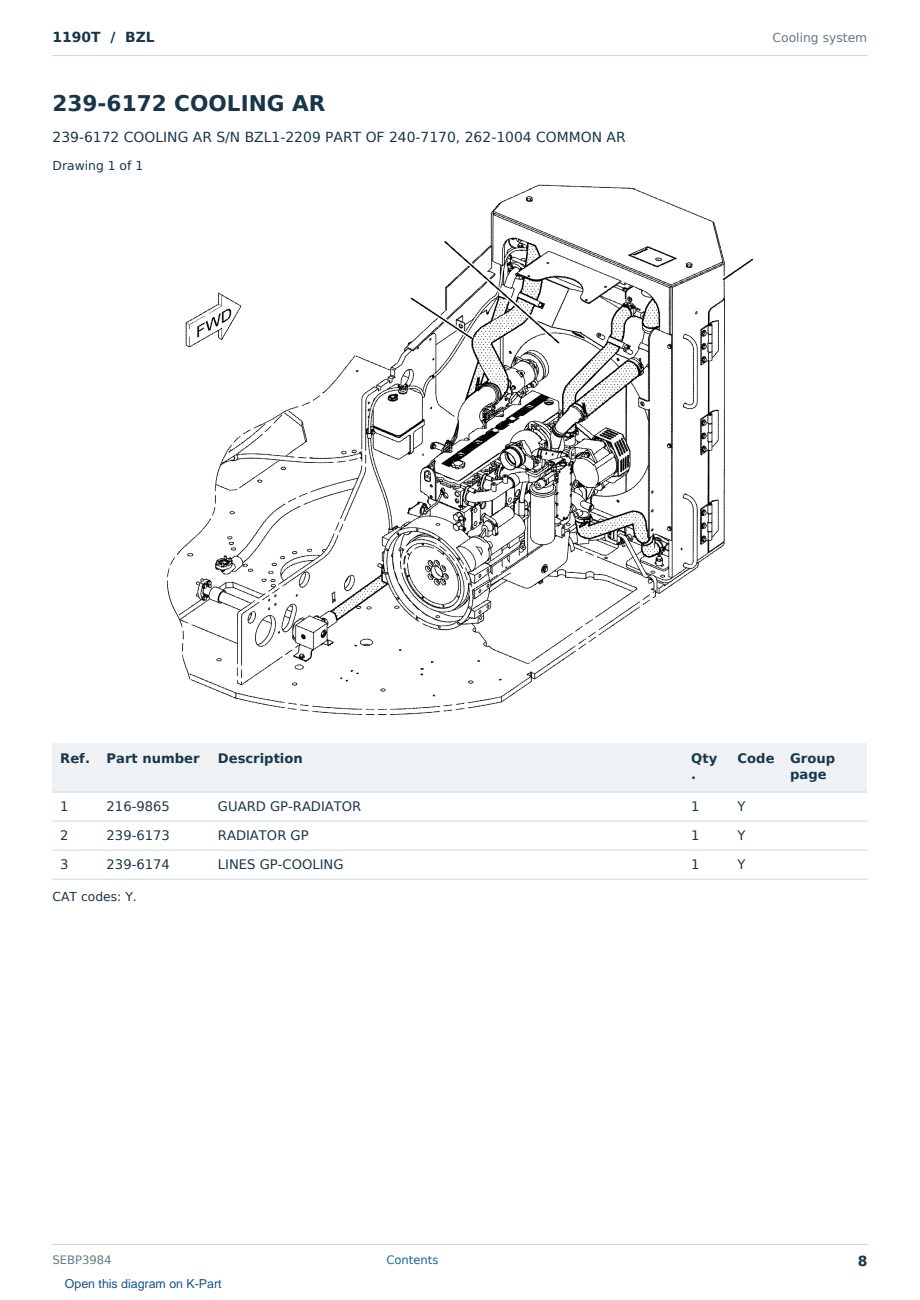 Caterpillar 1190T S/N BZL Partsbook SEBP3984 (English) - sample page 8 of 10 Caterpillar 1190T S/N BZL Partsbook SEBP3984 (English) - sample page 8 of 10