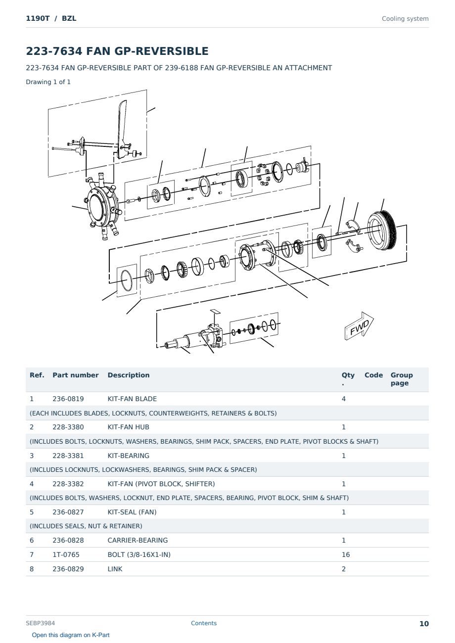 Caterpillar 1190T S/N BZL Partsbook SEBP3984 (English) - sample page 10 of 10 Caterpillar 1190T S/N BZL Partsbook SEBP3984 (English) - sample page 10 of 10
