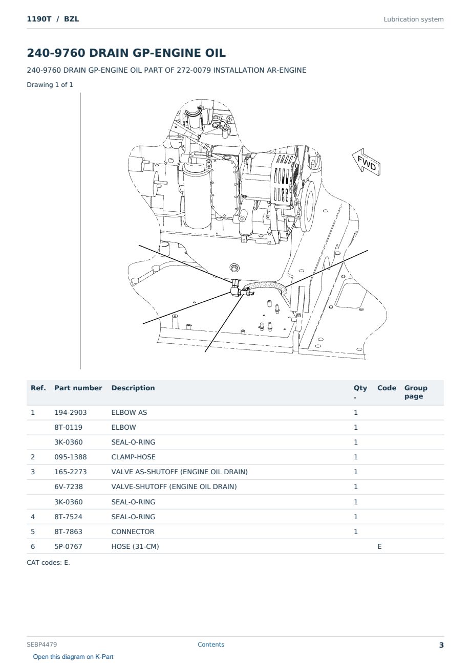 Caterpillar 1190T S/N BZL Partsbook SEBP4479 (English) - sample page 3 of 10 Caterpillar 1190T S/N BZL Partsbook SEBP4479 (English) - sample page 3 of 10