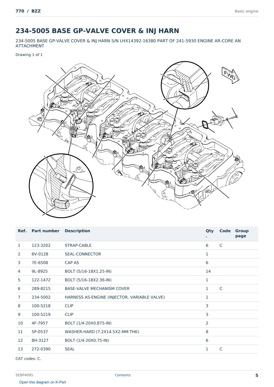 Caterpillar 770 S/N BZZ Partsbook SEBP4095 (English) - sample page 5 of 10 Caterpillar 770 S/N BZZ Partsbook SEBP4095 (English) - sample page 5 of 10