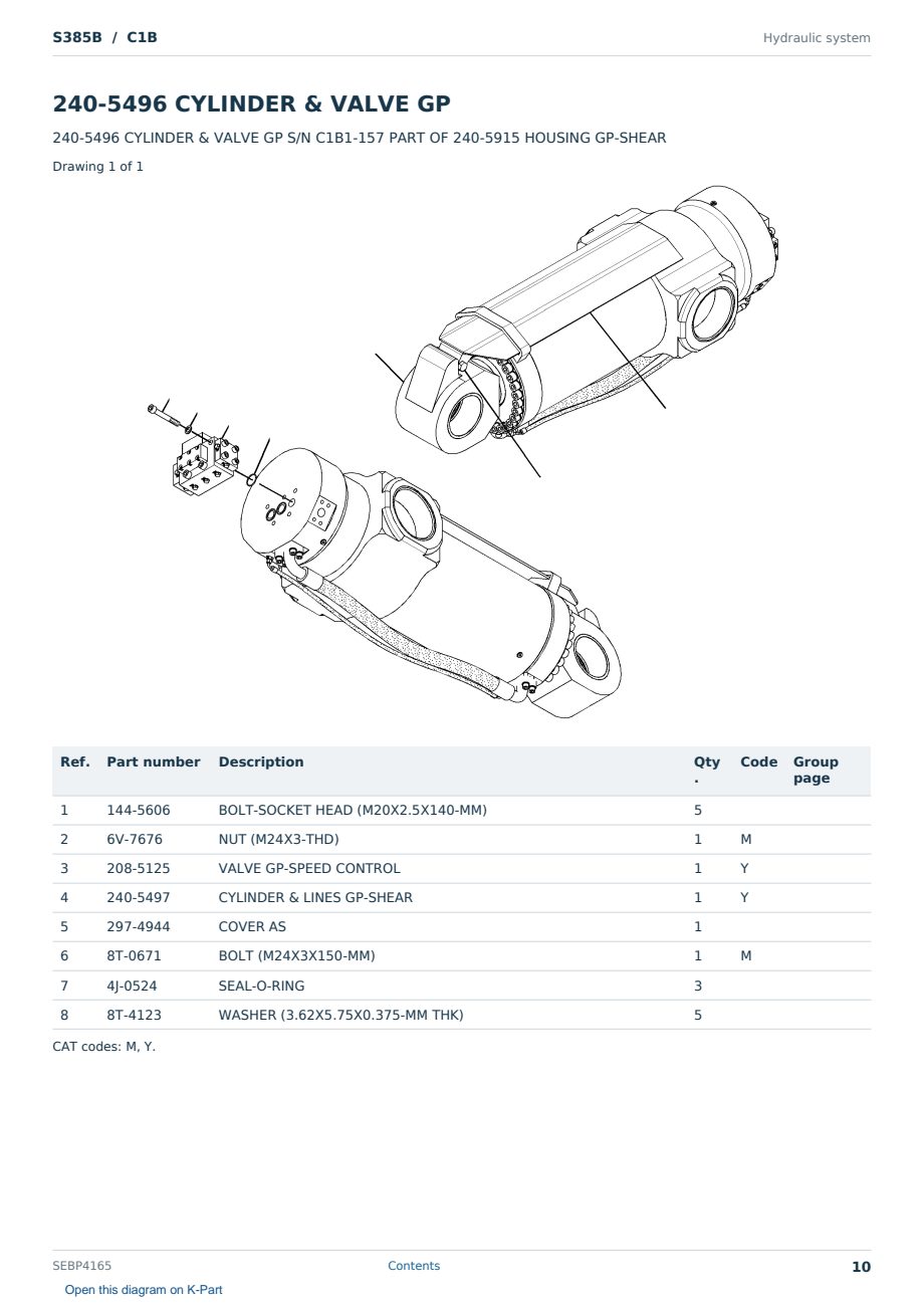 Caterpillar S385B S/N C1B Partsbook SEBP4165 (English) - sample page 10 of 10 Caterpillar S385B S/N C1B Partsbook SEBP4165 (English) - sample page 10 of 10