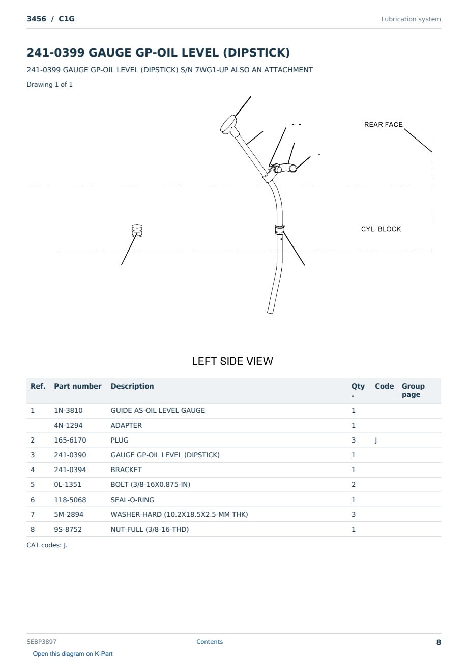 Caterpillar 3456 S/N C1G Partsbook SEBP3897 (English) - sample page 8 of 10 Caterpillar 3456 S/N C1G Partsbook SEBP3897 (English) - sample page 8 of 10