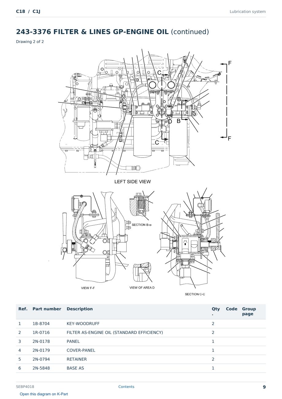 Caterpillar C18 S/N C1J Partsbook SEBP4018 (English) - sample page 9 of 10 Caterpillar C18 S/N C1J Partsbook SEBP4018 (English) - sample page 9 of 10