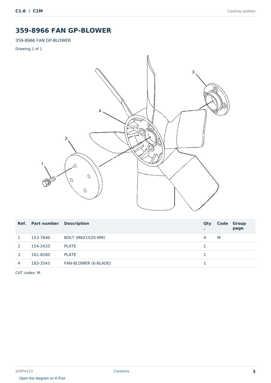Caterpillar C1.6 S/N C1M Partsbook SEBP4123 (English) - sample page 3 of 10 Caterpillar C1.6 S/N C1M Partsbook SEBP4123 (English) - sample page 3 of 10