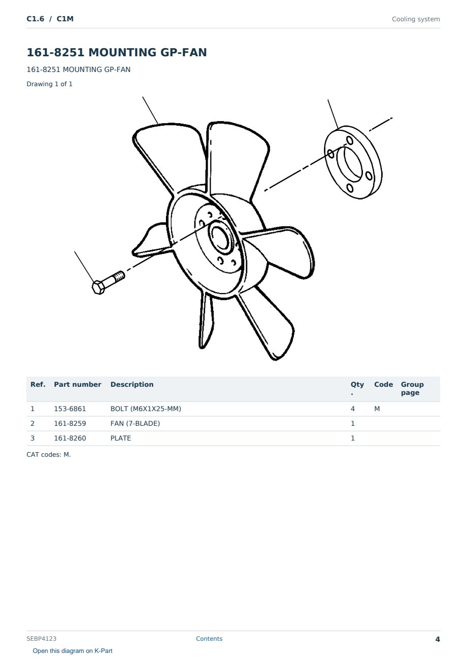 Caterpillar C1.6 S/N C1M Partsbook SEBP4123 (English) - sample page 4 of 10 Caterpillar C1.6 S/N C1M Partsbook SEBP4123 (English) - sample page 4 of 10