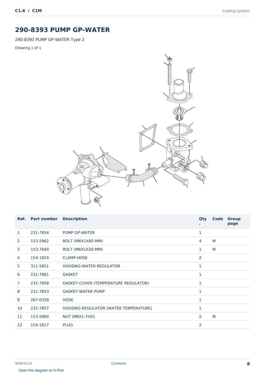 Caterpillar C1.6 S/N C1M Partsbook SEBP4123 (English) - sample page 8 of 10 Caterpillar C1.6 S/N C1M Partsbook SEBP4123 (English) - sample page 8 of 10