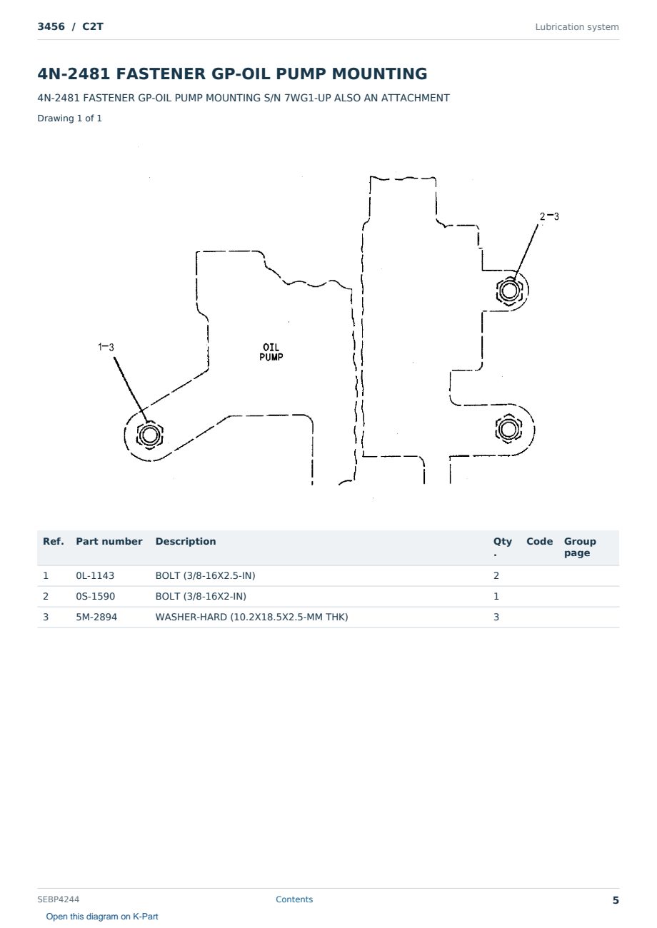 Caterpillar 3456 S/N C2T Partsbook SEBP4244 (English) - sample page 5 of 10 Caterpillar 3456 S/N C2T Partsbook SEBP4244 (English) - sample page 5 of 10