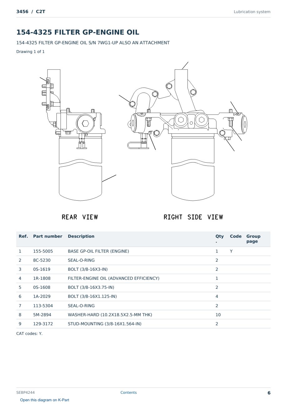Caterpillar 3456 S/N C2T Partsbook SEBP4244 (English) - sample page 6 of 10 Caterpillar 3456 S/N C2T Partsbook SEBP4244 (English) - sample page 6 of 10