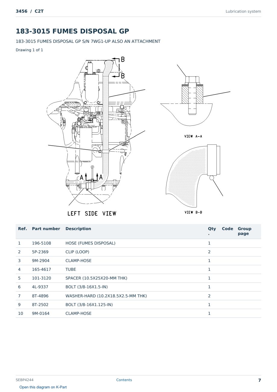 Caterpillar 3456 S/N C2T Partsbook SEBP4244 (English) - sample page 7 of 10 Caterpillar 3456 S/N C2T Partsbook SEBP4244 (English) - sample page 7 of 10